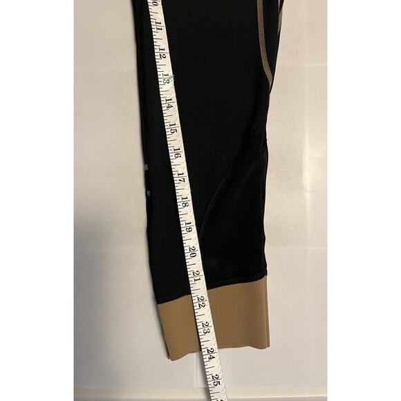 Zyia Active Mocha On Black Game Day Light N Tight 7/8 Leggings Size 6-8 Pockets - Picture 10 of 10
